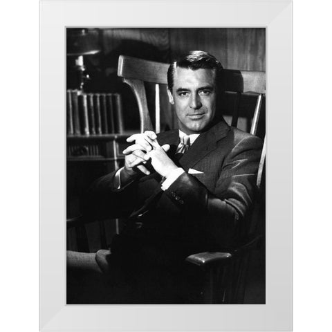 Cary Grant White Modern Wood Framed Art Print by Hollywood Photo Archive
