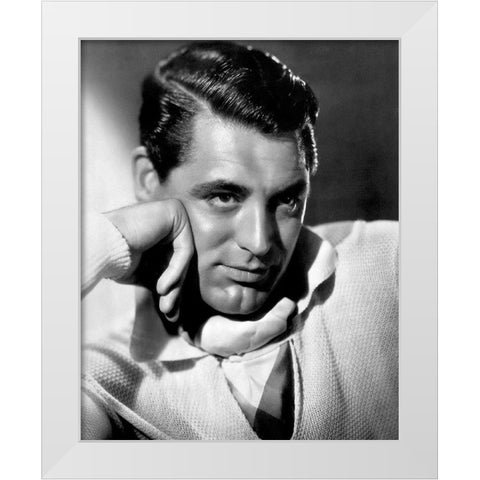 Cary Grant White Modern Wood Framed Art Print by Hollywood Photo Archive