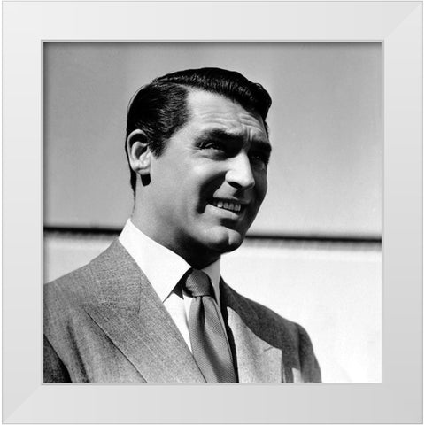 Cary Grant White Modern Wood Framed Art Print by Hollywood Photo Archive
