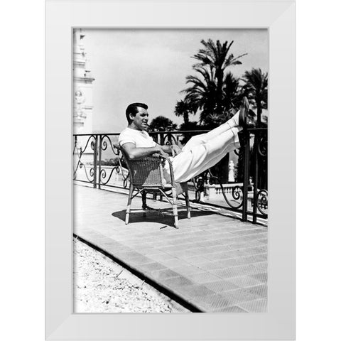 Cary Grant White Modern Wood Framed Art Print by Hollywood Photo Archive