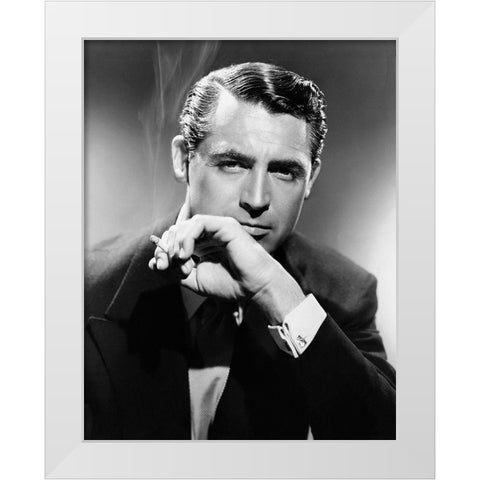 Cary Grant White Modern Wood Framed Art Print by Hollywood Photo Archive