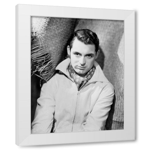 Cary Grant - In Paris White Modern Wood Framed Art Print by Hollywood Photo Archive