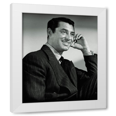 Cary Grant White Modern Wood Framed Art Print by Hollywood Photo Archive