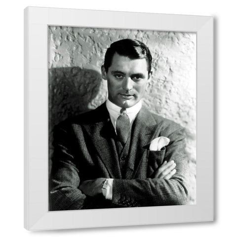 Cary Grant White Modern Wood Framed Art Print by Hollywood Photo Archive