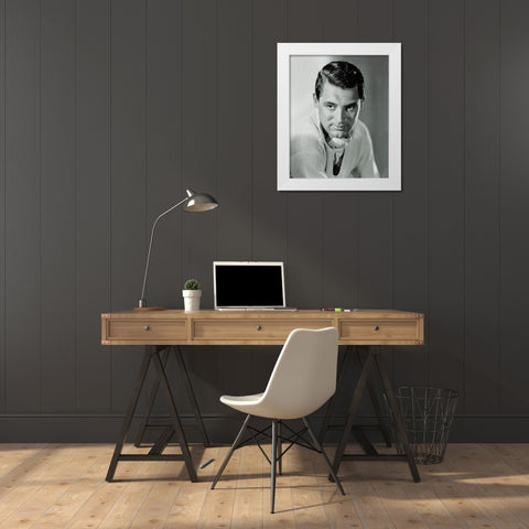 Cary Grant White Modern Wood Framed Art Print by Hollywood Photo Archive