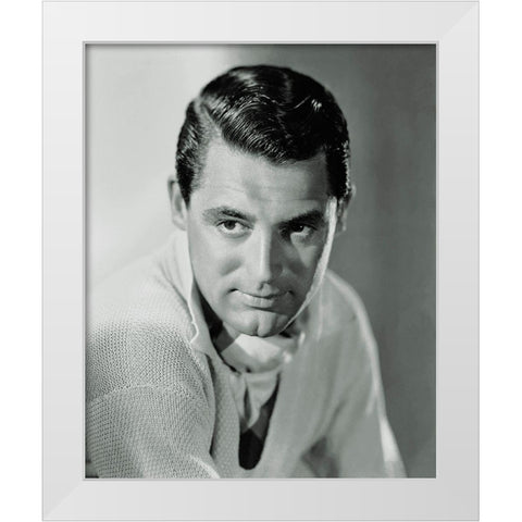 Cary Grant White Modern Wood Framed Art Print by Hollywood Photo Archive