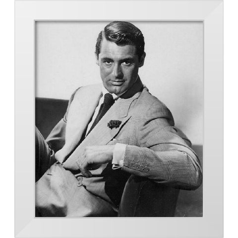 Cary Grant White Modern Wood Framed Art Print by Hollywood Photo Archive