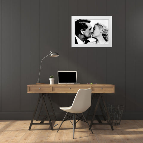 Cary Grant - To Catch A Thief White Modern Wood Framed Art Print by Hollywood Photo Archive
