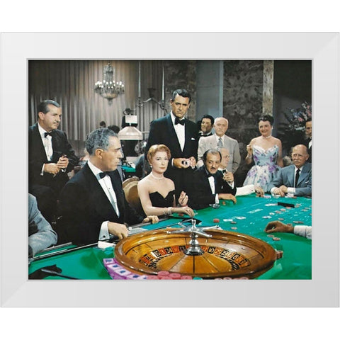 Cary Grant - To Catch A Thief White Modern Wood Framed Art Print by Hollywood Photo Archive