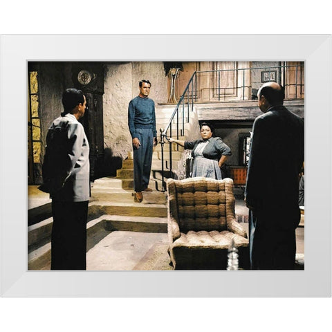 Cary Grant - To Catch A Thief White Modern Wood Framed Art Print by Hollywood Photo Archive
