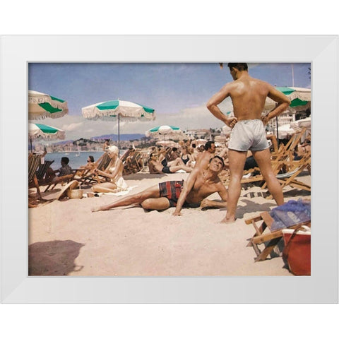 Cary Grant - To Catch A Thief White Modern Wood Framed Art Print by Hollywood Photo Archive