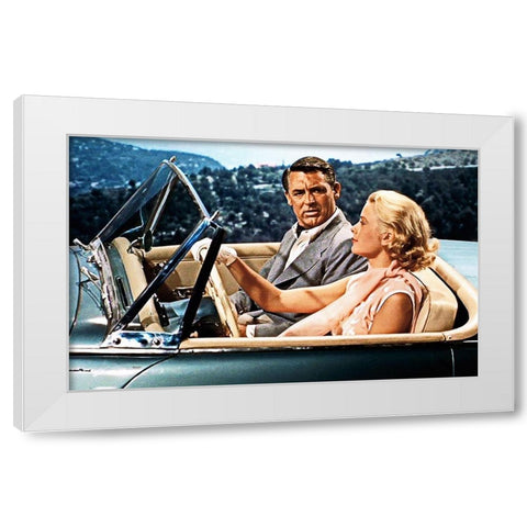 Cary Grant - To Catch A Thief White Modern Wood Framed Art Print by Hollywood Photo Archive