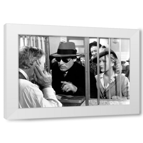 Cary Grant with Priscilla Lane - Arsenic and Old Lace White Modern Wood Framed Art Print by Hollywood Photo Archive