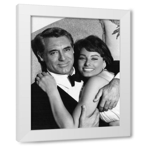 Cary Grant with Sophia Loren - Houseboat White Modern Wood Framed Art Print by Hollywood Photo Archive