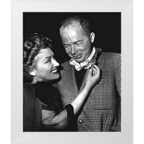 Gloria Swanson with Billy Wilder White Modern Wood Framed Art Print by Hollywood Photo Archive