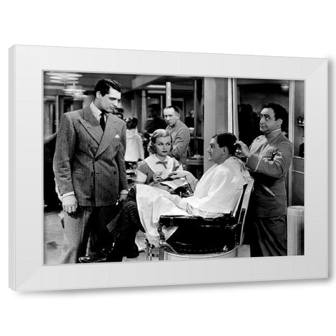 Cary Grant - Big Brown Eyes White Modern Wood Framed Art Print by Hollywood Photo Archive