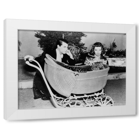 Cary Grant - Bringing Up Baby White Modern Wood Framed Art Print by Hollywood Photo Archive