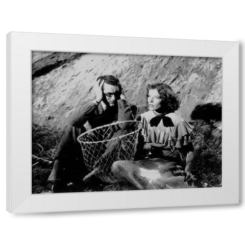 Cary Grant - Bringing Up Baby White Modern Wood Framed Art Print by Hollywood Photo Archive