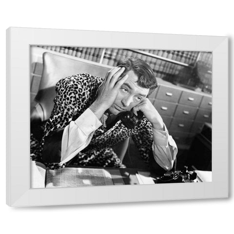 Cary Grant - My Favorite Wife White Modern Wood Framed Art Print by Hollywood Photo Archive