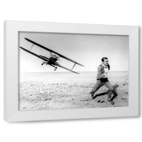 Cary Grant - North by Northwest White Modern Wood Framed Art Print by Hollywood Photo Archive