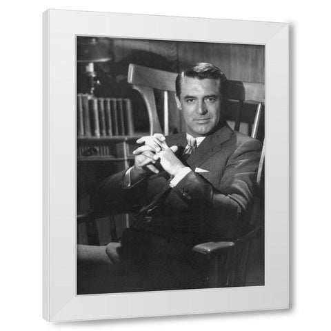 Cary Grant - The Talk of the Town White Modern Wood Framed Art Print by Hollywood Photo Archive