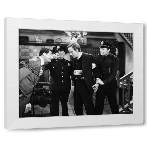 Cary Grant - Arsenic and Old Lace White Modern Wood Framed Art Print by Hollywood Photo Archive