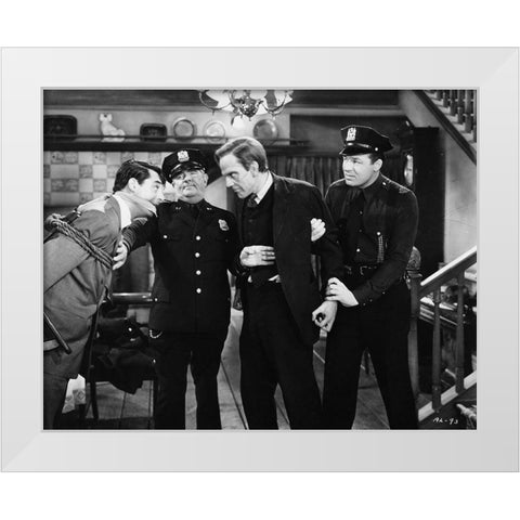 Cary Grant - Arsenic and Old Lace White Modern Wood Framed Art Print by Hollywood Photo Archive