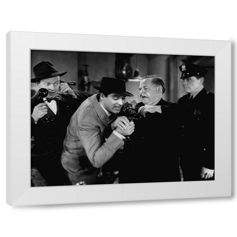 Cary Grant - His Girl Friday White Modern Wood Framed Art Print by Hollywood Photo Archive