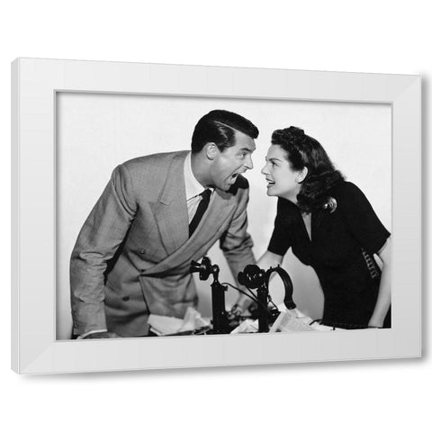 Cary Grant - His Girl Friday White Modern Wood Framed Art Print by Hollywood Photo Archive