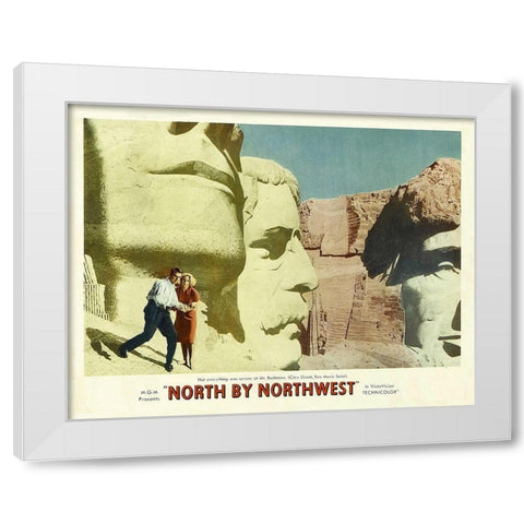 North by Northwest - Lobby Card White Modern Wood Framed Art Print by Hollywood Photo Archive