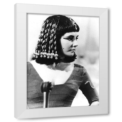 Elizabeth Taylor - Cleopatra White Modern Wood Framed Art Print by Hollywood Photo Archive