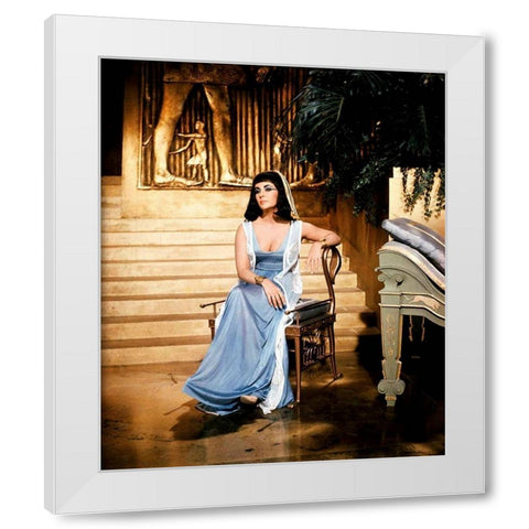 Elizabeth Taylor - Cleopatra White Modern Wood Framed Art Print by Hollywood Photo Archive