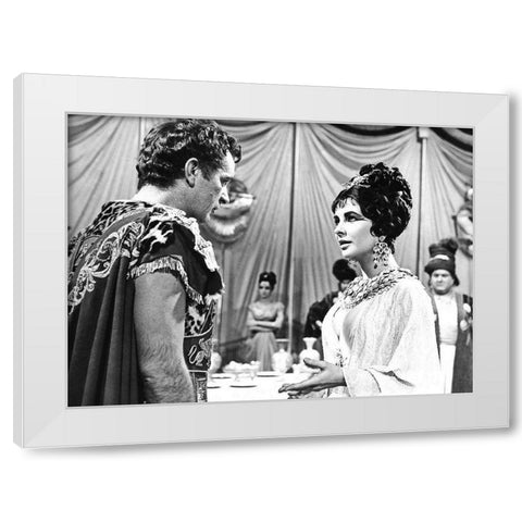 Elizabeth Taylor - Cleopatra White Modern Wood Framed Art Print by Hollywood Photo Archive