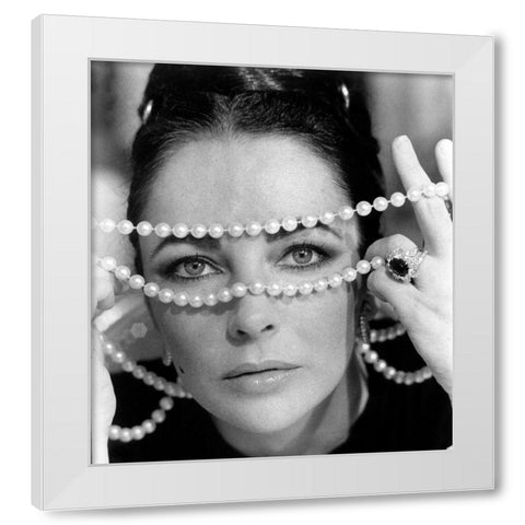 Elizabeth Taylor White Modern Wood Framed Art Print by Hollywood Photo Archive