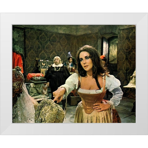 Elizabeth Taylor White Modern Wood Framed Art Print by Hollywood Photo Archive