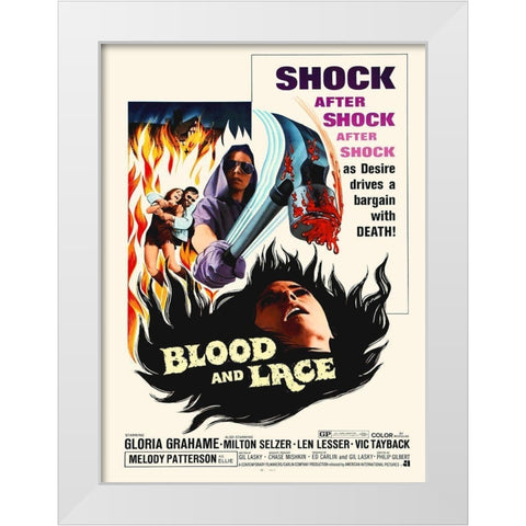 Blood and Lace White Modern Wood Framed Art Print by Hollywood Photo Archive