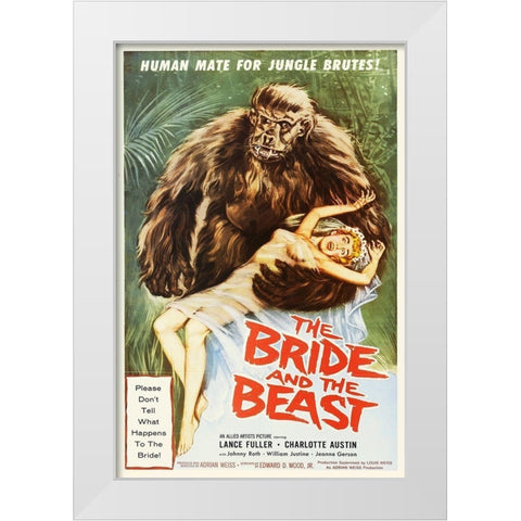 Bride and the Beast White Modern Wood Framed Art Print by Hollywood Photo Archive