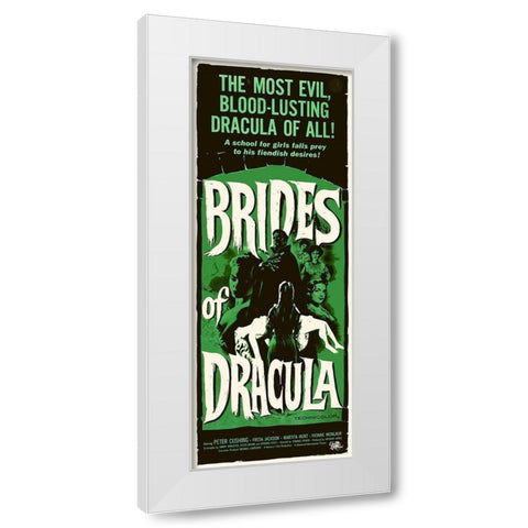 Brides Of Dracula White Modern Wood Framed Art Print by Hollywood Photo Archive