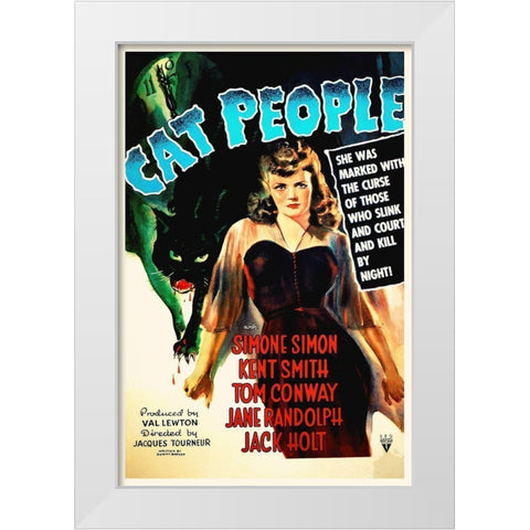 Cat People White Modern Wood Framed Art Print by Hollywood Photo Archive
