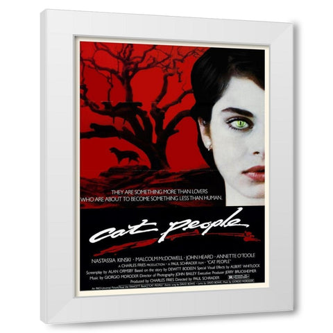Cat People White Modern Wood Framed Art Print by Hollywood Photo Archive
