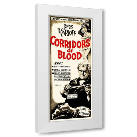 Corridors of Blood - 1963 White Modern Wood Framed Art Print by Hollywood Photo Archive