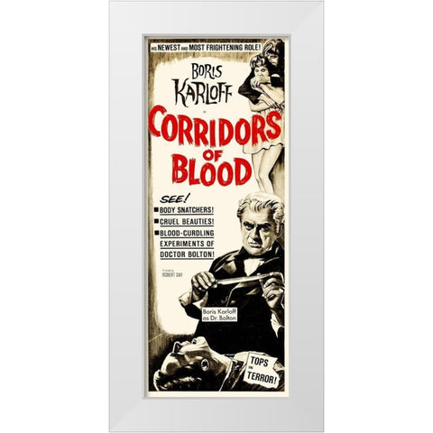 Corridors of Blood - 1963 White Modern Wood Framed Art Print by Hollywood Photo Archive
