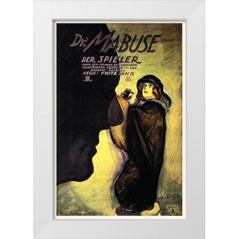 Doctor Mabuse White Modern Wood Framed Art Print by Hollywood Photo Archive