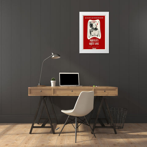 Draculas Great Love White Modern Wood Framed Art Print by Hollywood Photo Archive