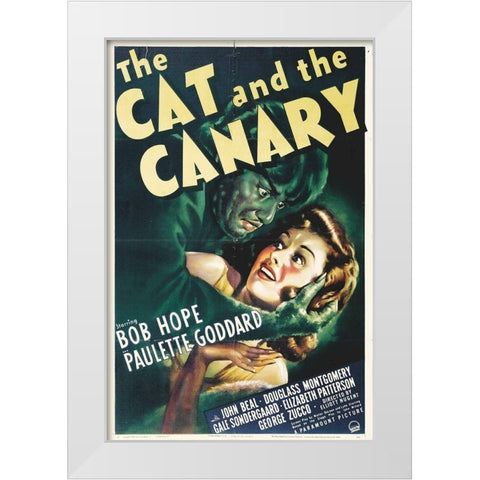 The Cat and Canary White Modern Wood Framed Art Print by Hollywood Photo Archive