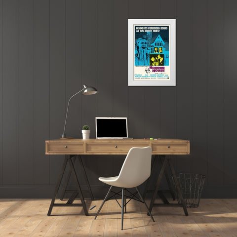 Horror House White Modern Wood Framed Art Print by Hollywood Photo Archive