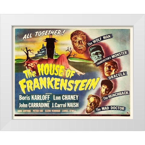 The House of Frankenstein White Modern Wood Framed Art Print by Hollywood Photo Archive