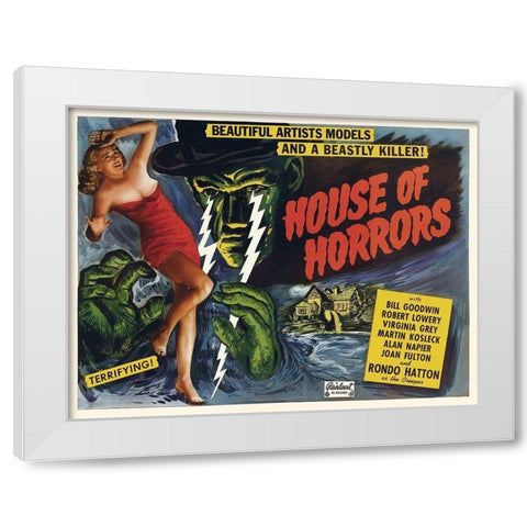House of Horrors White Modern Wood Framed Art Print by Hollywood Photo Archive