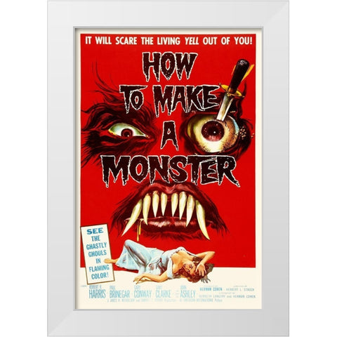 How to Make A Monster White Modern Wood Framed Art Print by Hollywood Photo Archive