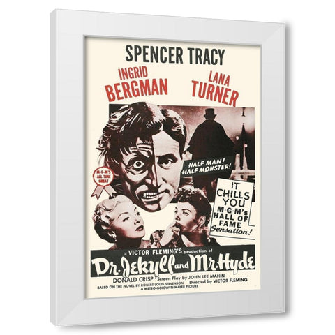 Doctor Jekyll and Mister Hyde White Modern Wood Framed Art Print by Hollywood Photo Archive